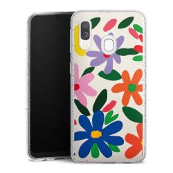 Silikon Glitter Case transparent-silber