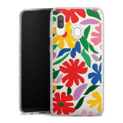 Silikon Glitter Case transparent-silber