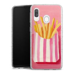 Silikon Glitter Case transparent-silber