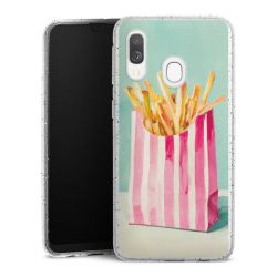 Silikon Glitter Case transparent-silber