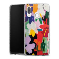 Silikon Glitter Case transparent-silber