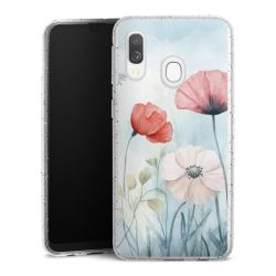 Silikon Glitter Case transparent-silber