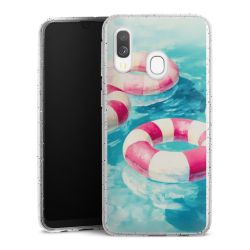 Silikon Glitter Case transparent-silber