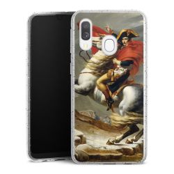 Silikon Glitter Case transparent-silber