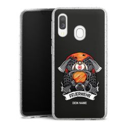 Silikon Glitter Case transparent-silber