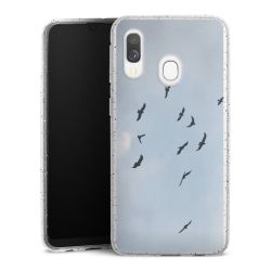 Silikon Glitter Case transparent-silber