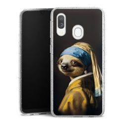 Silikon Glitter Case transparent-silber