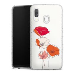 Silikon Glitter Case transparent-silber