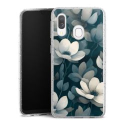 Silikon Glitter Case transparent-silber