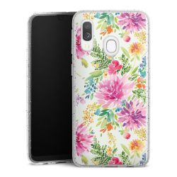 Silikon Glitter Case transparent-silber