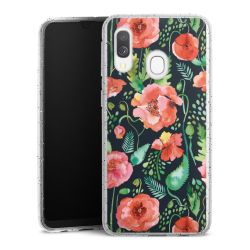 Silikon Glitter Case transparent-silber