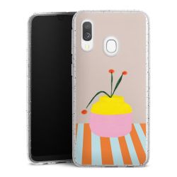 Silikon Glitter Case transparent-silber