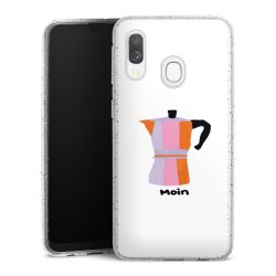 Silikon Glitter Case transparent-silber