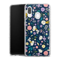 Silikon Glitter Case transparent-silber