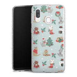 Silikon Glitter Case transparent-silber