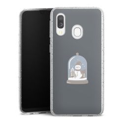 Silikon Glitter Case transparent-silber