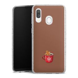 Silikon Glitter Case transparent-silber