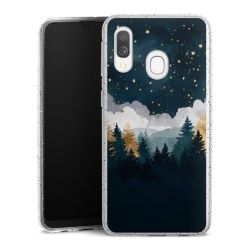 Silikon Glitter Case transparent-silber