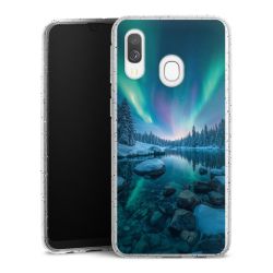 Silikon Glitter Case transparent-silber