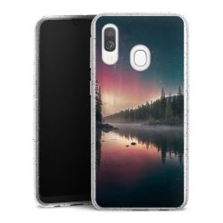 Silikon Glitter Case transparent-silber