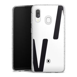 Silikon Glitter Case transparent-silber