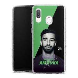 Silikon Glitter Case transparent-silber