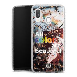 Silikon Glitter Case transparent-silber
