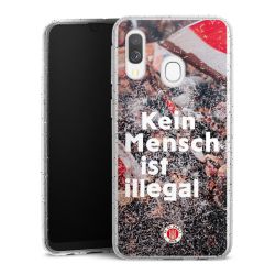 Silikon Glitter Case transparent-silber