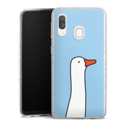 Silikon Glitter Case transparent-silber