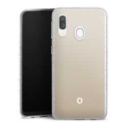 Silikon Glitter Case transparent-silber