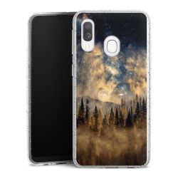 Silikon Glitter Case transparent-silber