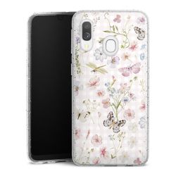 Silikon Glitter Case transparent-silber