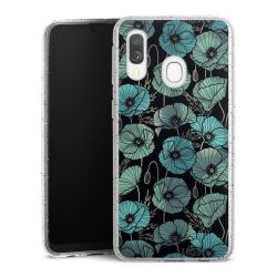 Silikon Glitter Case transparent-silber