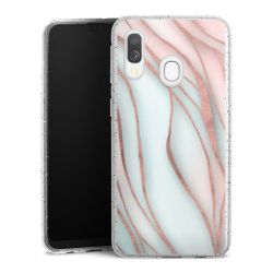 Silikon Glitter Case transparent-silber