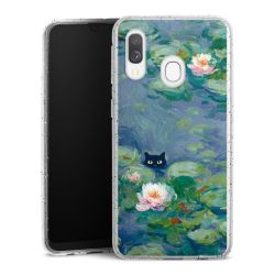 Silikon Glitter Case transparent-silber