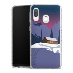 Silikon Glitter Case transparent-silber