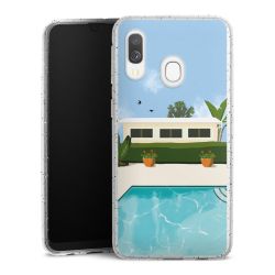 Silikon Glitter Case transparent-silber