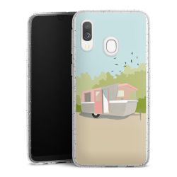 Silikon Glitter Case transparent-silber