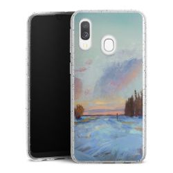 Silikon Glitter Case transparent-silber