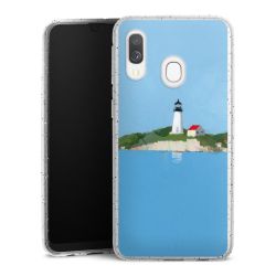 Silikon Glitter Case transparent-silber