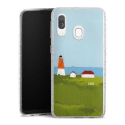 Silikon Glitter Case transparent-silber