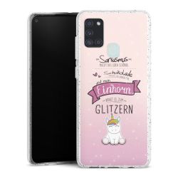 Silikon Glitter Case transparent-silber