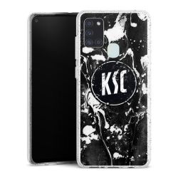 Silikon Glitter Case transparent-silber