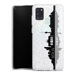 Silikon Glitter Case transparent-silber