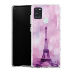 Silikon Glitter Case transparent-silber