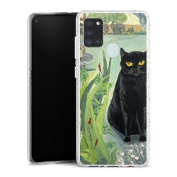 Silikon Glitter Case transparent-silber