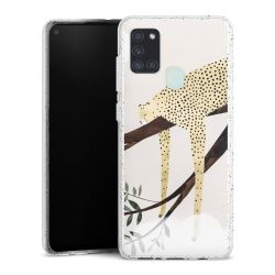 Silikon Glitter Case transparent-silber