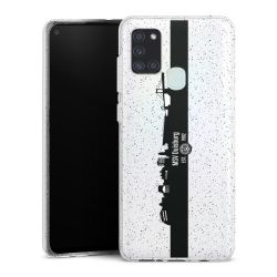 Silikon Glitter Case transparent-silber