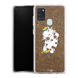 Silikon Glitter Case transparent-silber