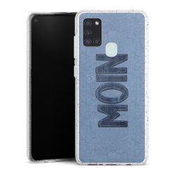 Silikon Glitter Case transparent-silber